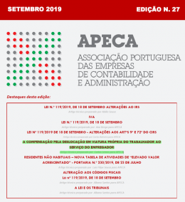 Boletim Eletrónico APECA n.º 27 (Setembro/2019)