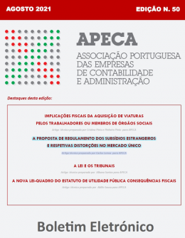 Boletim Eletrónico APECA n.º 50 (Agosto/2021)