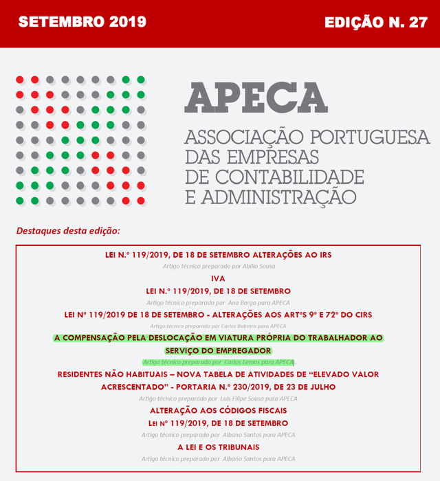 Boletim Eletrónico APECA n.º 27 (Setembro/2019)