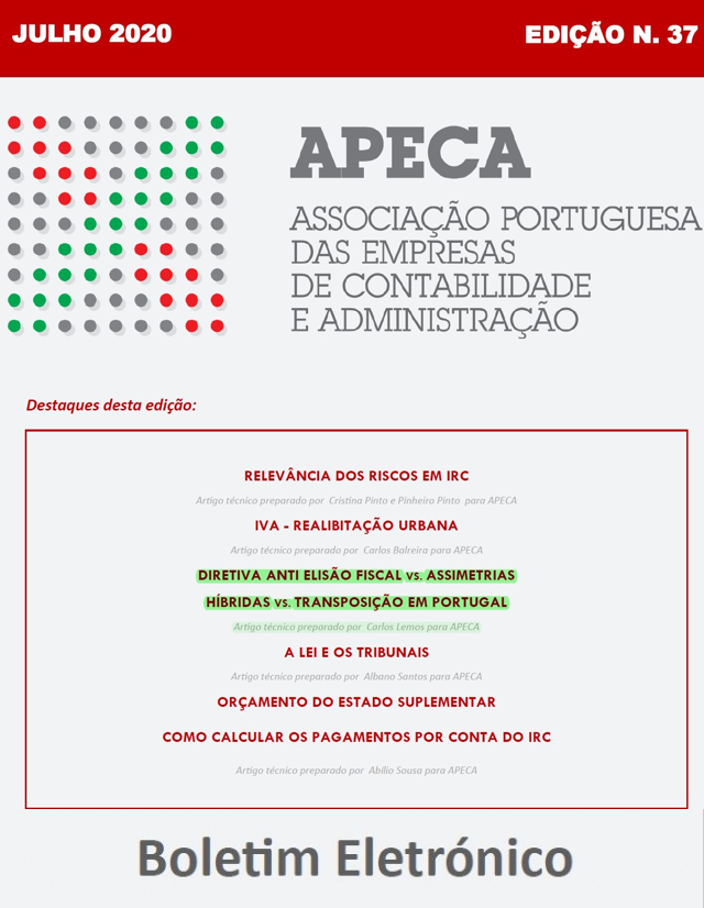 Boletim Eletrónico APECA n.º 37 (Julho/2020)
