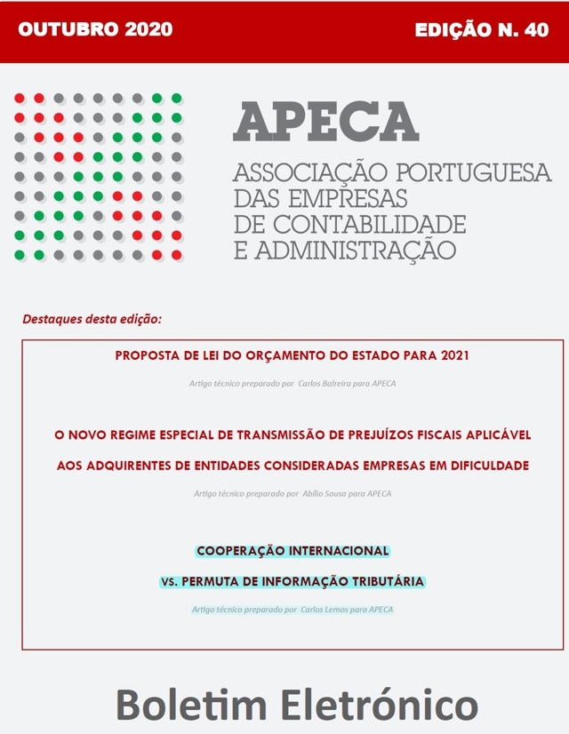 Boletim Eletrónico APECA n.º 40 (Outubro/2020)